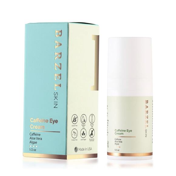 Barzel Caffeine Eye Cream Aloe For Dark Circle Puffy Eye NEW Anti Aging USA - Picture 1 of 6
